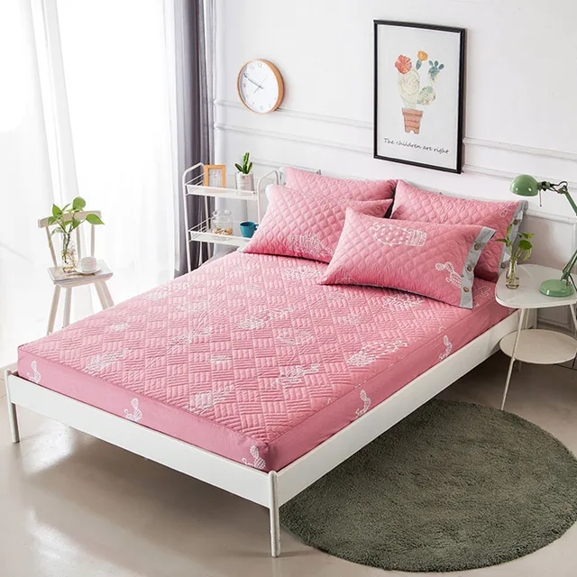 100 Cotton Embroidery Fitted Sheet Bedspreads Elastic Bedding Large