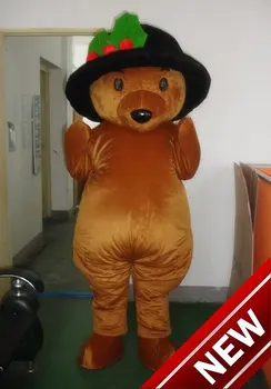 

Brown Black Hat Teddy Bear Cartoon Character Costume Cosplay Mascot Custom Products Custom Free Shipping