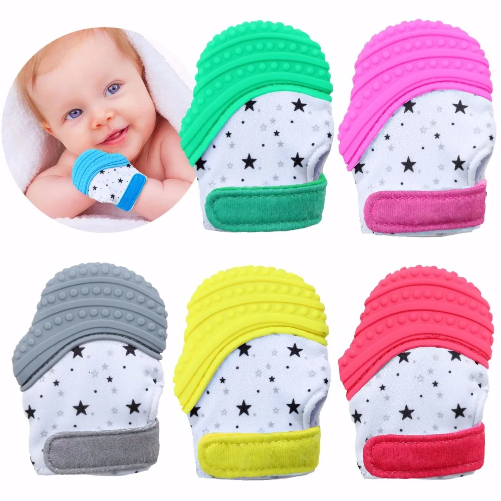 Baby teether gloves molars chewing baby gloves Baby teether molars chews 1pcs Silicone Teether