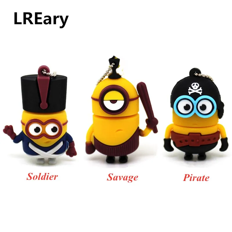 

New pirate/soldier/ savage Minions usb flash drive disk memory stick Pen drive personalized pendrive 4gb 8gb 16gb 32gb key chain