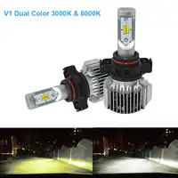 2 PCS 36 W P13W หลอดไฟ LED PSX24W PSX26W Day time Running Light Dual สีเหลืองสีขาวเดิมพัดลมกระจายความร้อน