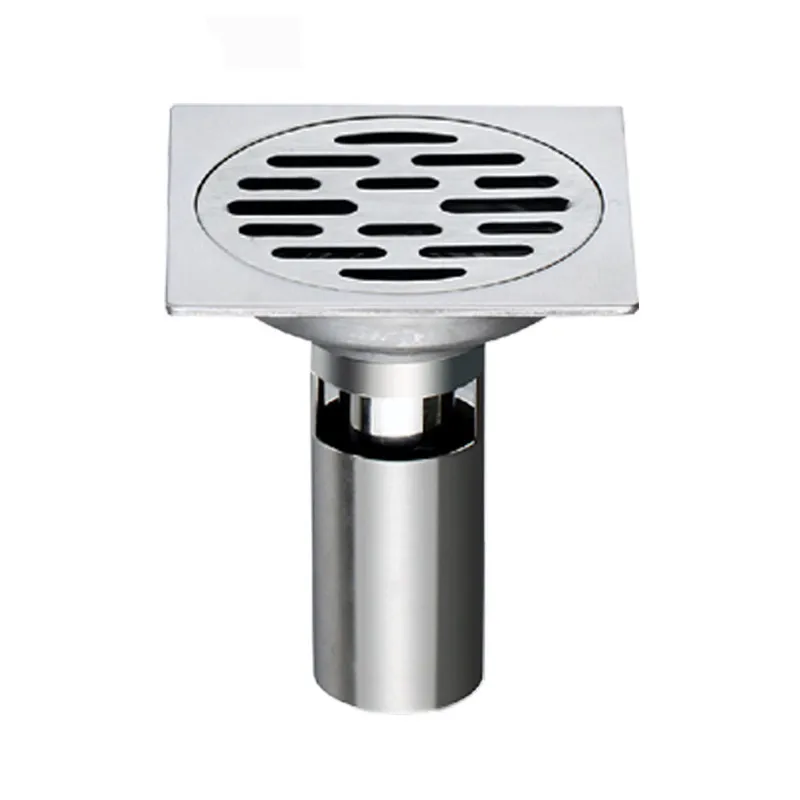Rolya Square Shower Floor Drain with Removable Strainer, Stainless