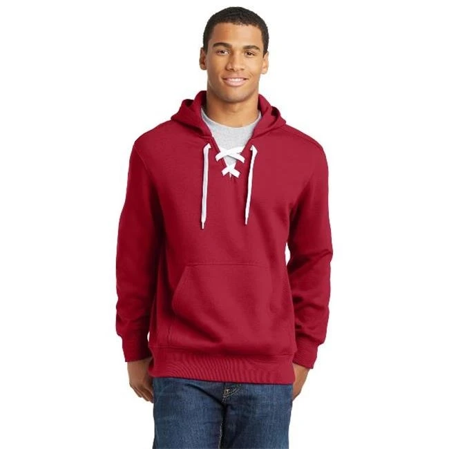 Sport-Tek ST271 Lace Up Pullover Hooded Sweatshirt Deep Red - 2XL