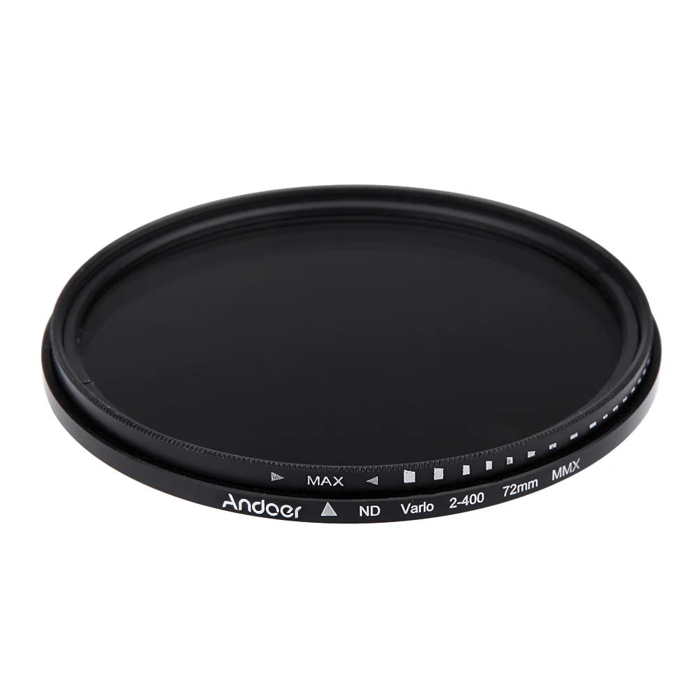 Andoer 72mm ND Filter Fader Neutral Density Adjustable ND2 to ND400 Variable for Canon Nikon DSLR Cameras|nd2 nd400|filter canonneutral density |