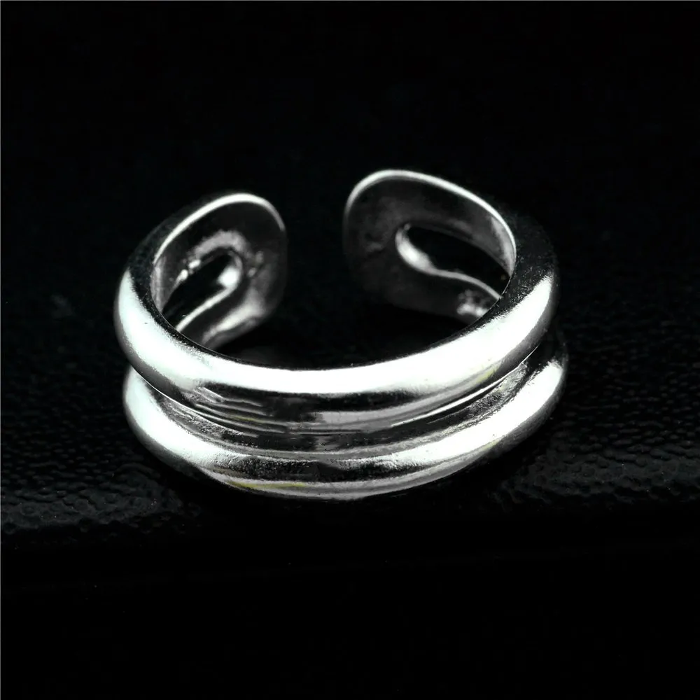 

2018 Simple fashion trend curved silver adjustable foot woman ring New Foot accessories