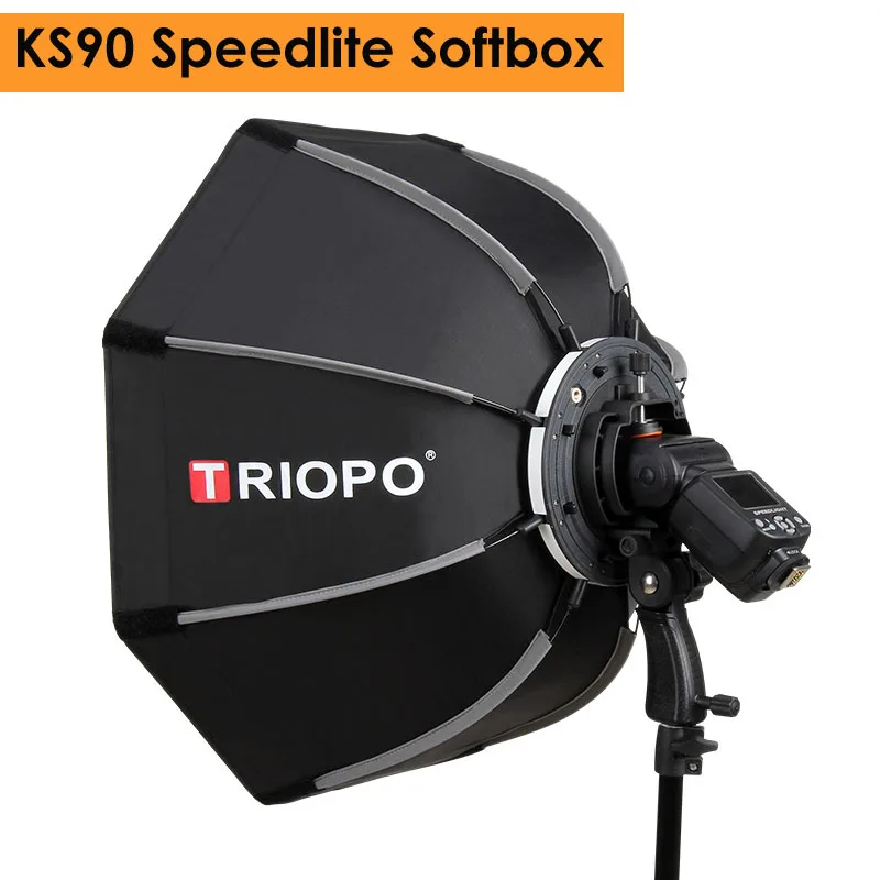 Софтбокс для фотовспышки Triopo 90 см с восьмиугольным зонтом Speedlite портативный