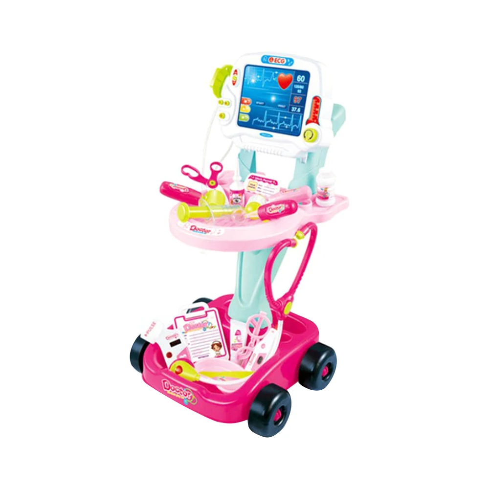 

1pc Childrens Toy Set Educational Electric Electrocardiogram Simulation Medical Set Pretend Play Doctor Toy(Pink)