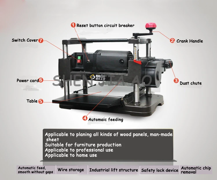 plana máquina corte madeira industrial casa alimentação automática carptr ferramentas