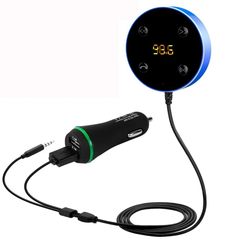 Free shipping noise cancelling AUX & FM Bluetooth car kit FM