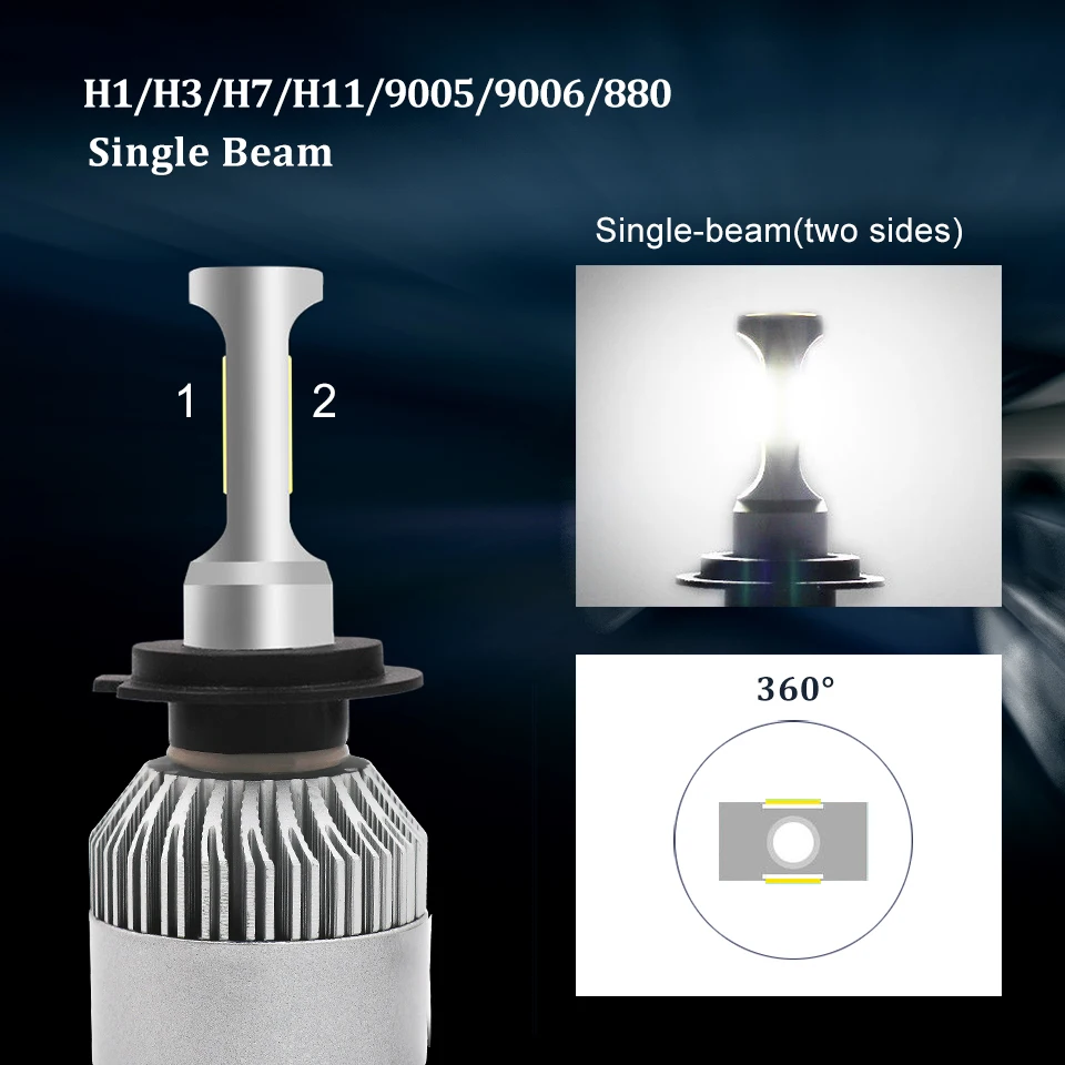 H7 светодиодный H4 светодиодный автомобилей головной светильник лампочка S2 H1 H3 H11 9005 Hb3 9006 Hb4 H13 9007 Автомобильная Противо-Туманная светильник 12V 24V 6500K для автоламп турбо комплект