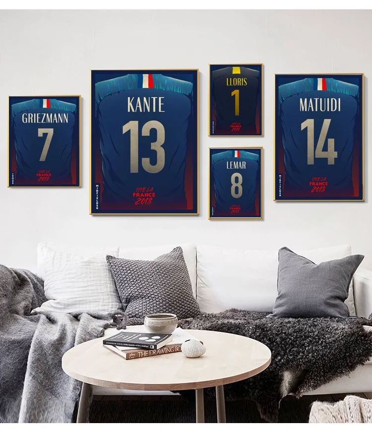 

French World Champions Jersey Art Canvas Poster Wall Pictures for Living Room