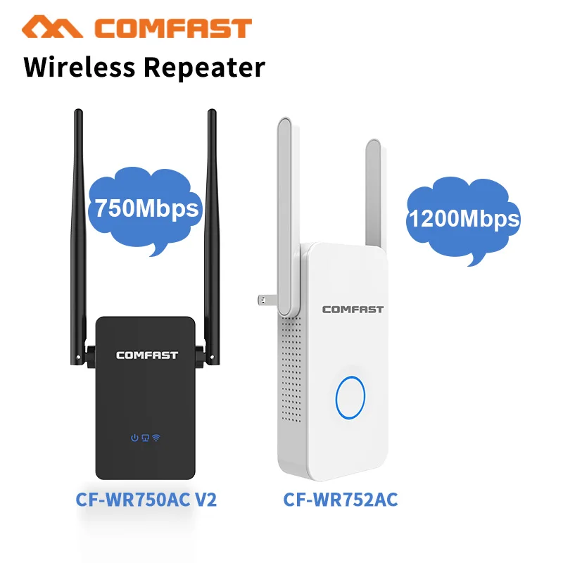 Comfast 1200 Мбит/с гигабит Wi-Fi повторитель и 750 Мбит/с 802.11ac Wi-Fi Range Extender wifi маршрутизатор антенны 5,8 ГГц сигнал Wi-Fi Amplifer