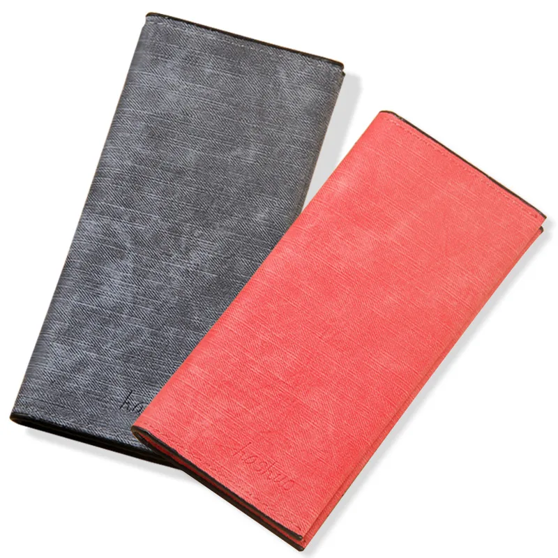 

Unisex Pu Leather Long Wallets Women&men Leisure Hasp Clutch Coincard Holder slight Purse Solid Pink Feminine Low Price Wallet