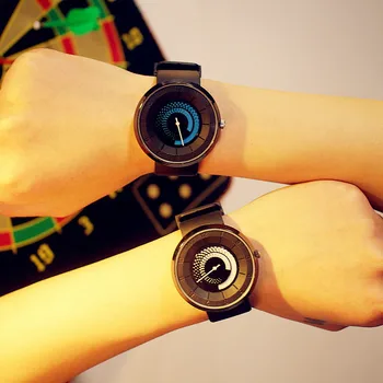 

Creative turntable technology Fashion couple watches quartz students trendy personality bracelet women&men sports watches clock