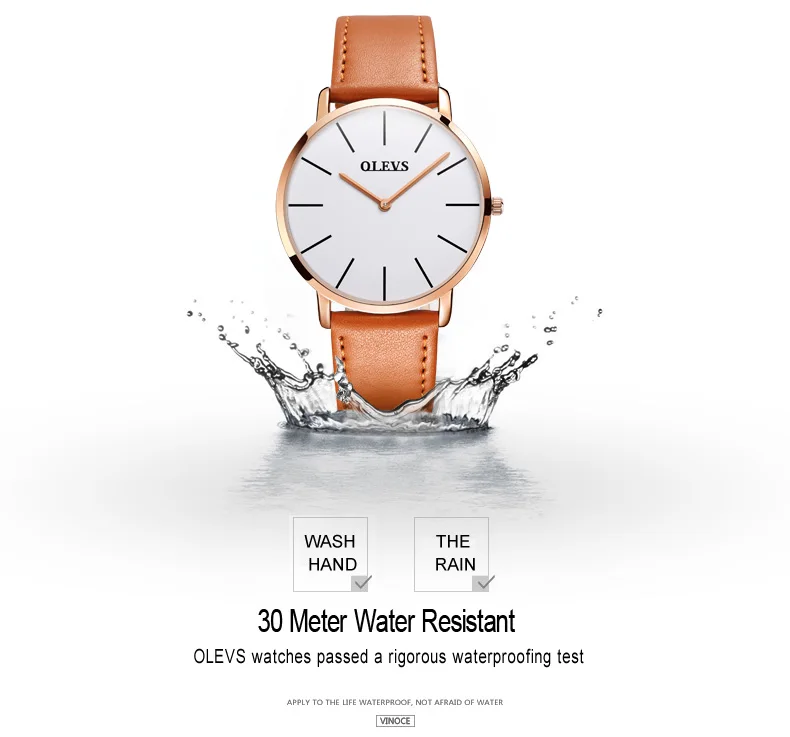 Скидка 50% OLEVS любителей водостойкие часы для женщин для мужчин наручные ультра тонкий циферблат дизайн кварцевые кожаные часы для женщин