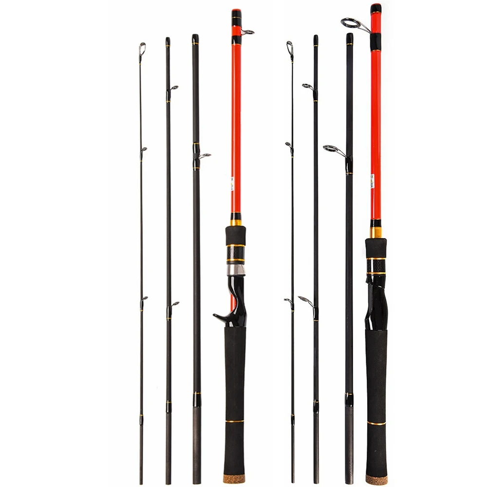 2.1m 4 Section Portable Travel Carbon Fiber Fishing Rod Ultra Light