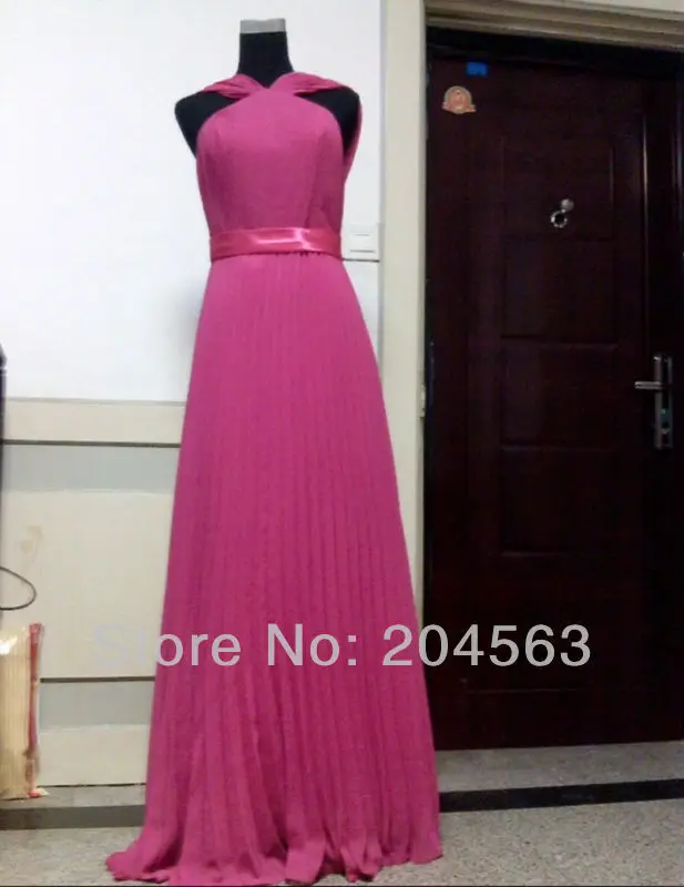 

Free Shipping Chiffon A line Bosom Floor Length Celebrity Dress