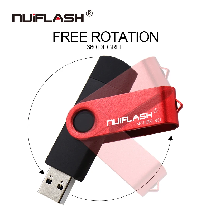 Nuiflash usb 3,0 флеш-накопитель 4 ГБ 8 ГБ 16 ГБ флеш-накопители флешки 32 Гб usb карта памяти 64 Гб OTG металлический usb флеш-накопитель для телефона