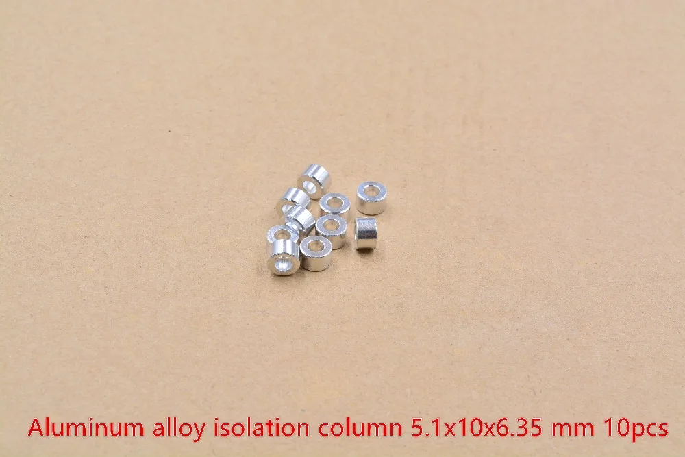 3D printer parts openbuilds isolation column bore 5.1mm diameter 10mm length 6.35mm 1/4 aluminum alloy flat gasket trap 1bag