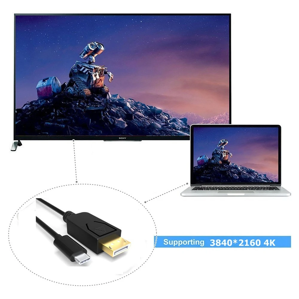 MLLSE USB-C 3,1 к DisplayPort DP 4 K UHD HDTV кабель Замена подходит для MacBook Ноутбук Chromebook CB0523