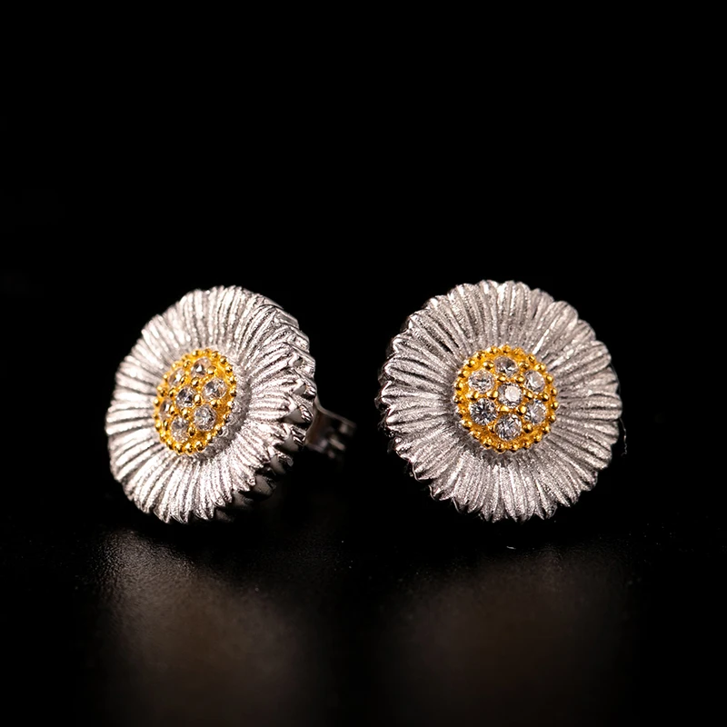 925 argent Zircon oreille goujon bijoux femmes cour européenne style vintage