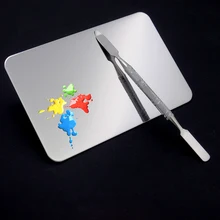 1 шт. косметические для макияжа лица из нержавеющей стали палитра шпатель основа, Смешивание Макияж инструмент прямоугольная Палитра для красоты