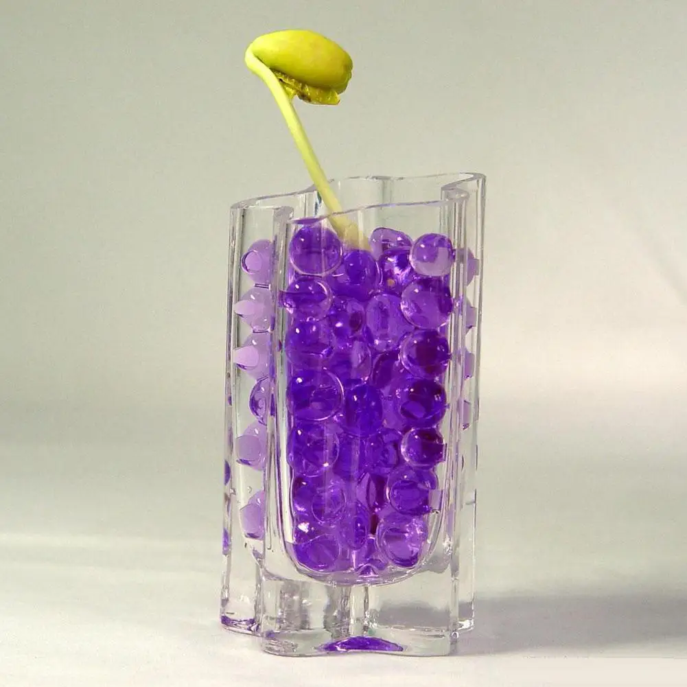 

1000pcs Crystal Soil Hydrogel Gel Polymer Water Beads Flower / Wedding/ Decoration Growing Water Ball Big Home Decor Purple