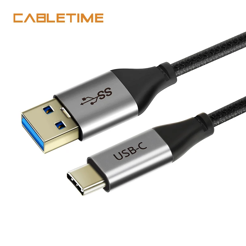 

CABLETIME NEW Premium USB Type-C to USB3.0 AM Cable 5Gbps Charging & Sync with Nylon Jacket Galaxy Note 8 Galaxy S8 C021