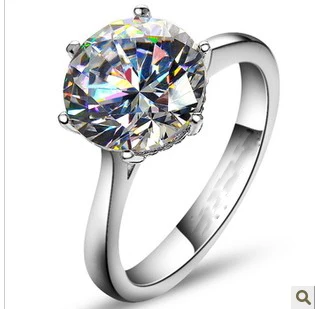 Потрясающее 4Ct кольцо с бриллиантом из настоящего серебра 925 пробы кольца
