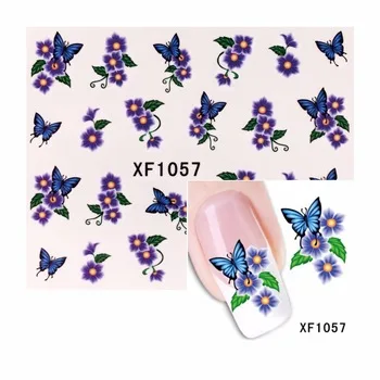 WUF 1 Sheet Flower Design Watermark Beauty Nail Art Tips Sticker Full Wraps Water Transfer Stickers Decals For Nails
