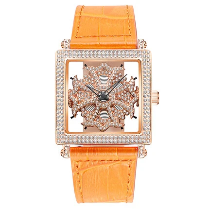 

MATISSE Lady Austria Crystal Rotatable Dial Leather Strap Business Fashion Quarzt Wrist Watch