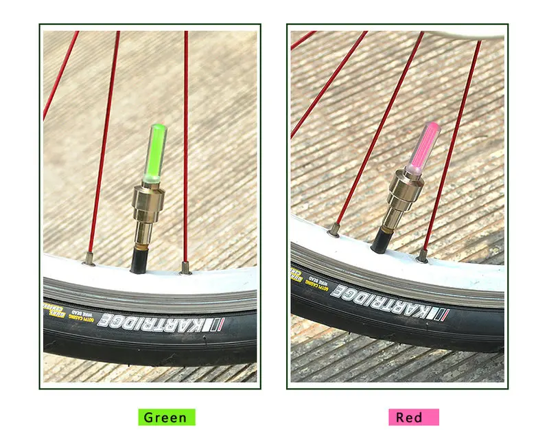 1 шт. клапан шины велосипедного колеса колпачки светодиодный велосипедный спицы Фонарь велосипедный фонарь Аксессуары для велосипеда цвет синий зеленый розовый желтый