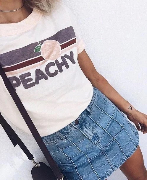 

kuakuayu HJN Peachy Letters Print Women T Shirt Cotton Casual Funny T Shirt for Lady Girl Top English Alphabet Women's Tees