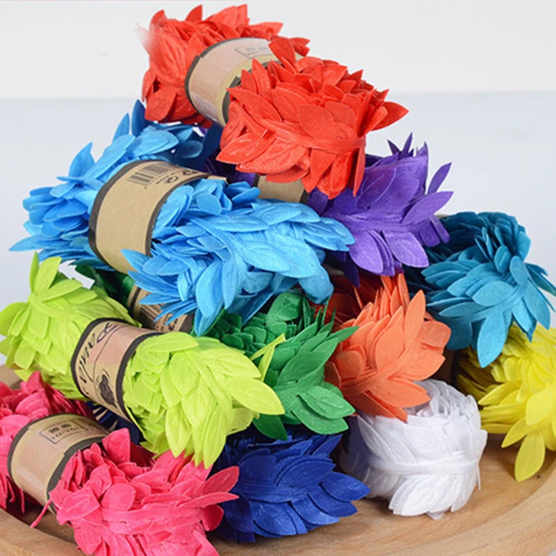 1 Pcs 10m DIY Leaf-shaped Rattan Artificial Flower Wreath Wedding Decoration Craft Fake Flower Golden Party Adornment Home Decor