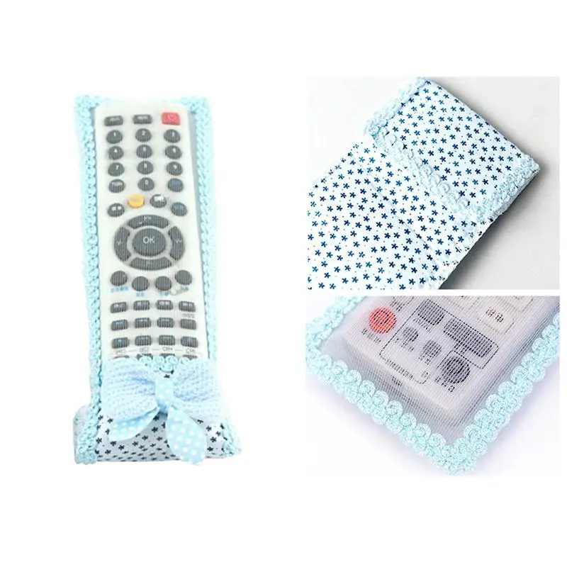 

1PC European Style Creative Beautiful Fabric Lace Cover for Remote Control Set Large Size Gypsophila Bow-knot Pattern(Blue)