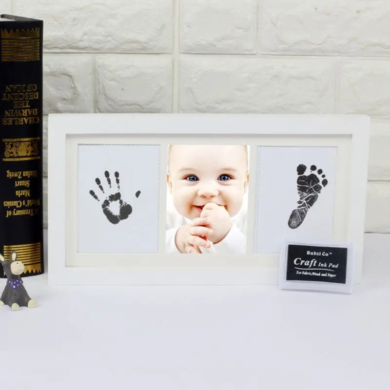 Детские творческие DIY руки ног печати фотографии дисплей дерево фото рамки сувениры памятный подарок для новорожденных