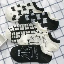 10 пар/партия хорошее качество хлопок Для женщин Мода Носки для девочек кошка характер носки женские носки Для женщин с короткими