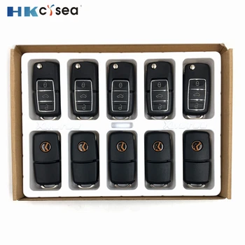 

HKCYSEA 10pcs 3 Buttons Xhorse VVDI2 Car Key Remote Luxury Black B5 Style XKB506EN English Version for VVDI Key Tool For VW