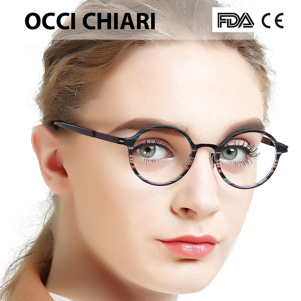 Очки OCCI CHIARI мужские и женские круглые прозрачные очки с прозрачными полосками