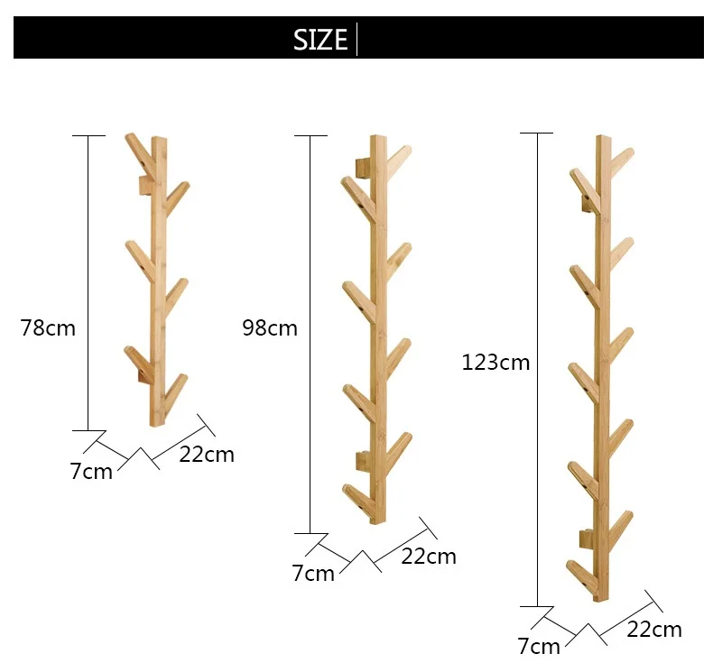 Скандинавский бамбуковый деревянный подвесной крючок, вешалка для одежды, вешалка для одежды, креативная настенная вешалка для гостиной