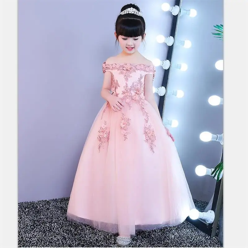 

High quality New Style Princess Baby Girls Toddler Lace Tutu Communion Dress Layered Party Wedding Bow Formal Flower Pageant