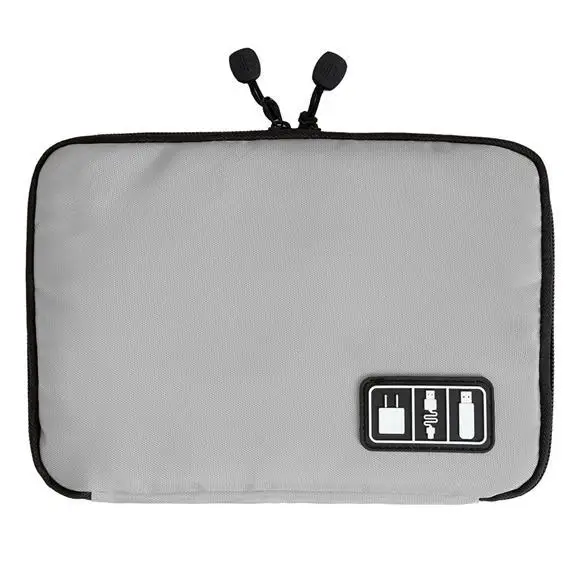 Электронные аксессуары, дорожная сумка, нейлоновая мужская дорожная сумка, органайзер для даты, sd-карты, USB кабель, сумка для цифрового устройства - Цвет: Gray