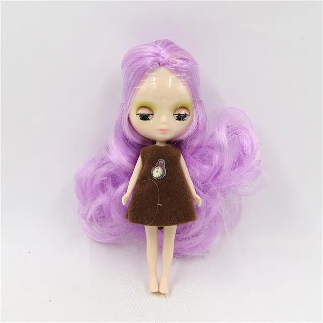 DBS blyth mini doll 10CM BJD normal body doll long hair 10cm toy anime random dress as a gift 30