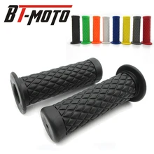 Мотоцикл 7/" Ретро винтажный резиновый руль ручной акустическая система конец для MOTO GUZZI V9 yamaha XSR900 Ducati Scrambler BMW R-nineT