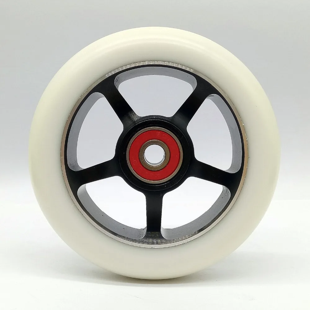 

2PCS 100*24mm Stunt Scooter Wheels Aluminum Alloy Steels Hubs High Elasticity PU With ABEC-9 bearings Skating Sports Wheels