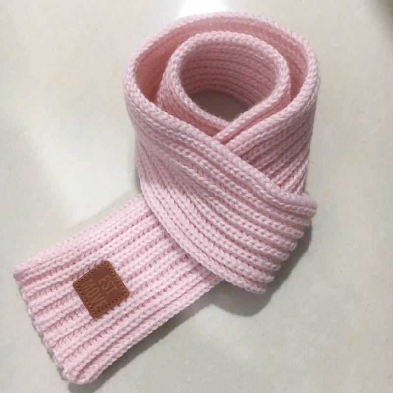 Распродажа, 1 предмет, теплые трикотажные шарфы высокого качества, милые однотонные модные осенний шарф, популярные новые зимние детские шарфы для мальчиков и девочек - Цвет: Light pink
