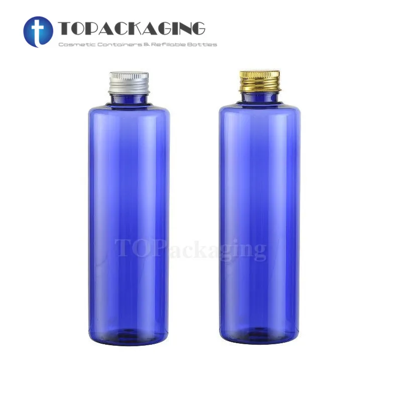 20PCS-250ML Aluminum Screw Cap Bottle,Blue Plastic Cosmetic Container,Sample Serum Sub-bottling,Empty Shampoo Bottle,Flat Type carenology регенерирующая сыворотка для лица с гамамелисом re blue regenerating serum 50