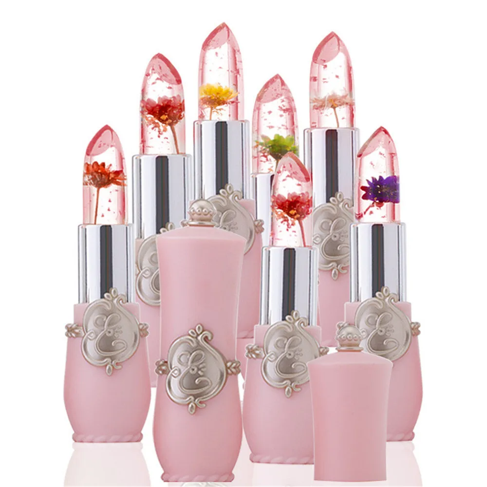 Прозрачная помада для губ Beauty Bright Flower стойкая меняющая температуру цвет бальзам