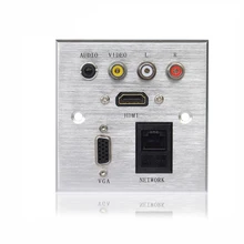 Multiple RCA Wall Socket with Audio Video HDMI VGA Network ,high quality aluminum alloy for Hotel meeting use Customized Accept Multiple RCA Wall Socket with Audio Video HDMI VGA Network ,high quality aluminum alloy for Hotel meeting use Customized Accept