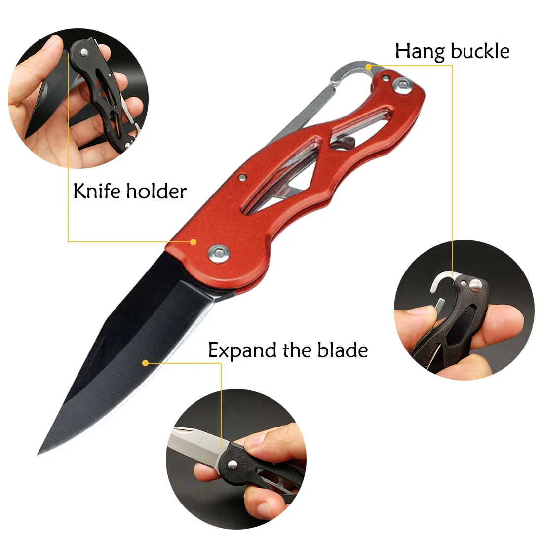 Портативный брелок-кольцо, складной нож для резки фруктов, кемпинга, выживания, инструмент, многофункциональный складной карманный нож